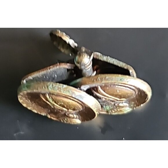 Vintage Roman Centurion Coin Tie Bar Gold Tone Men’s Clip Jewelry Retro Classic - Picture 2 of 7